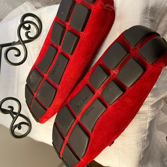 Prada Red Suede Driving Mocs - Picture 4 of 5